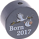 Perlina con motivo "Born 2017" : grigio