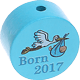 Perlina con motivo "Born 2017" : turchese chiaro