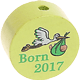Perlina con motivo "Born 2017" : limone
