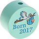 Perlina con motivo "Born 2017" : menta