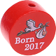 Perlina con motivo "Born 2017" : rosso