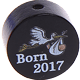 Perlina con motivo "Born 2017" : nero