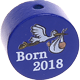Perlina con motivo "Born 2018" : blu scuro