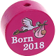 Perlina con motivo "Born 2018" : rosa scuro