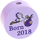 Perlina con motivo "Born 2018" : lilla
