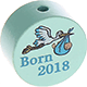 Perlina con motivo "Born 2018" : menta