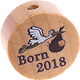 Perlina con motivo "Born 2018" : naturale
