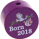 Perlina con motivo "Born 2018" : viola viola