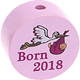Perlina con motivo "Born 2018" : rosa