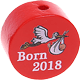 Perlina con motivo "Born 2018" : rosso