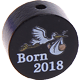 Perlina con motivo "Born 2018" : nero
