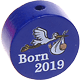 Perlina con motivo "Born 2019" : blu scuro