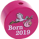 Perlina con motivo "Born 2019" : rosa scuro