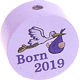 Perlina con motivo "Born 2019" : lilla