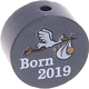 Perlina con motivo "Born 2019" : grigio