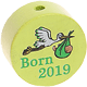Perlina con motivo "Born 2019" : limone