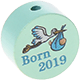 Perlina con motivo "Born 2019" : menta