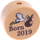 Perlina con motivo "Born 2019" : naturale