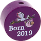 Perlina con motivo "Born 2019" : viola viola