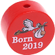 Perlina con motivo "Born 2019" : rosso