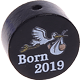 Perlina con motivo "Born 2019" : nero