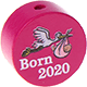 Perlina con motivo "Born 2020" : rosa scuro