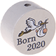 Perlina con motivo "Born 2020" : grigio chiaro