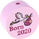 Perlina con motivo "Born 2020" : rosa
