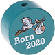 Perlina con motivo "Born 2020" : turchese