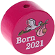 Perlina con motivo "Born 2021" : rosa scuro