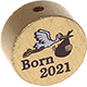 Perlina con motivo "Born 2021" : oro