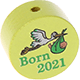 Perlina con motivo "Born 2021" : limone