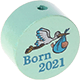 Perlina con motivo "Born 2021" : menta