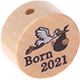 Perlina con motivo "Born 2021" : naturale