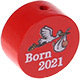 Perlina con motivo "Born 2021" : rosso