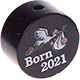 Perlina con motivo "Born 2021" : nero