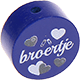 Motivperle "Broertje" (Niederländisch) : dunkelblau