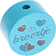 Motivperle "Broertje" (Niederländisch) : helltürkis