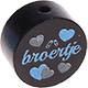Motivperle "Broertje" (Niederländisch) : schwarz