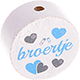 Motivperle "Broertje" (Niederländisch) : weiß