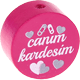 Motivperle "canım kardeşim" (Türkisch) : dunkelpink