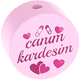 Motivperle "canım kardeşim" (Türkisch) : rosa
