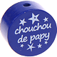 Motivperle "chouchou/chouchoutte de papy" (Französisch) : dunkelblau