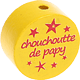 Motivperle "chouchou/chouchoutte de papy" (Französisch) : gelb