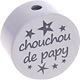Motivperle "chouchou/chouchoutte de papy" (Französisch) : hellgrau