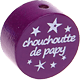 Motivperle "chouchou/chouchoutte de papy" (Französisch) : purpurlila