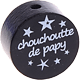 Motivperle "chouchou/chouchoutte de papy" (Französisch) : schwarz