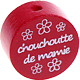 Motivperle "chouchou/chouchoutte de mamie" (Französisch) : bordeauxrot