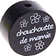 Motivperle "chouchou/chouchoutte de mamie" (Französisch) : schwarz