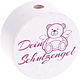 Perlina con motivo “Dein Schutzengel” : bianco - rosa scuro